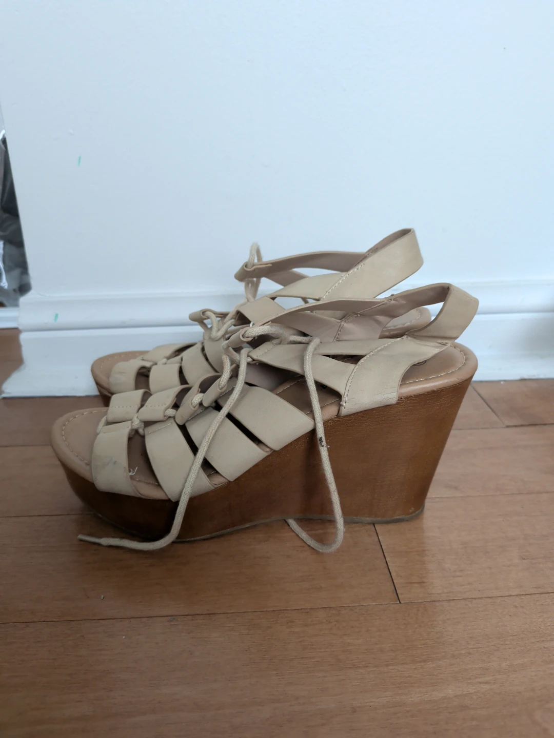 Beige Wedge Gladiator Sandals - photo 2
