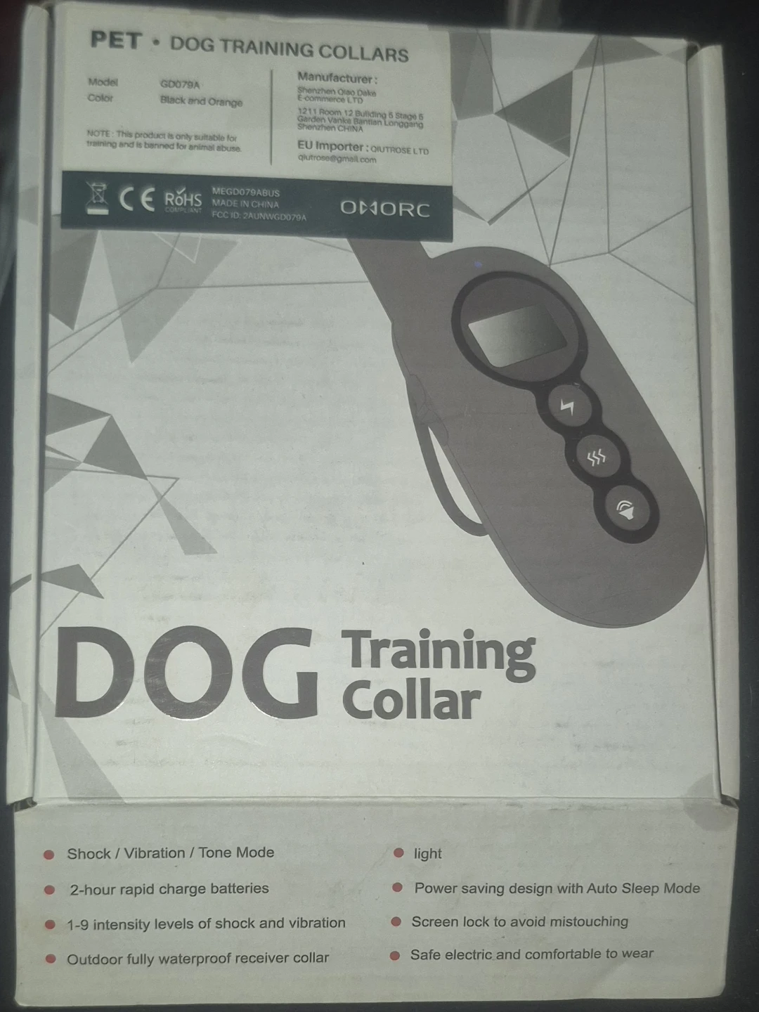 OMORC Remote Dog Training Collar GD079A