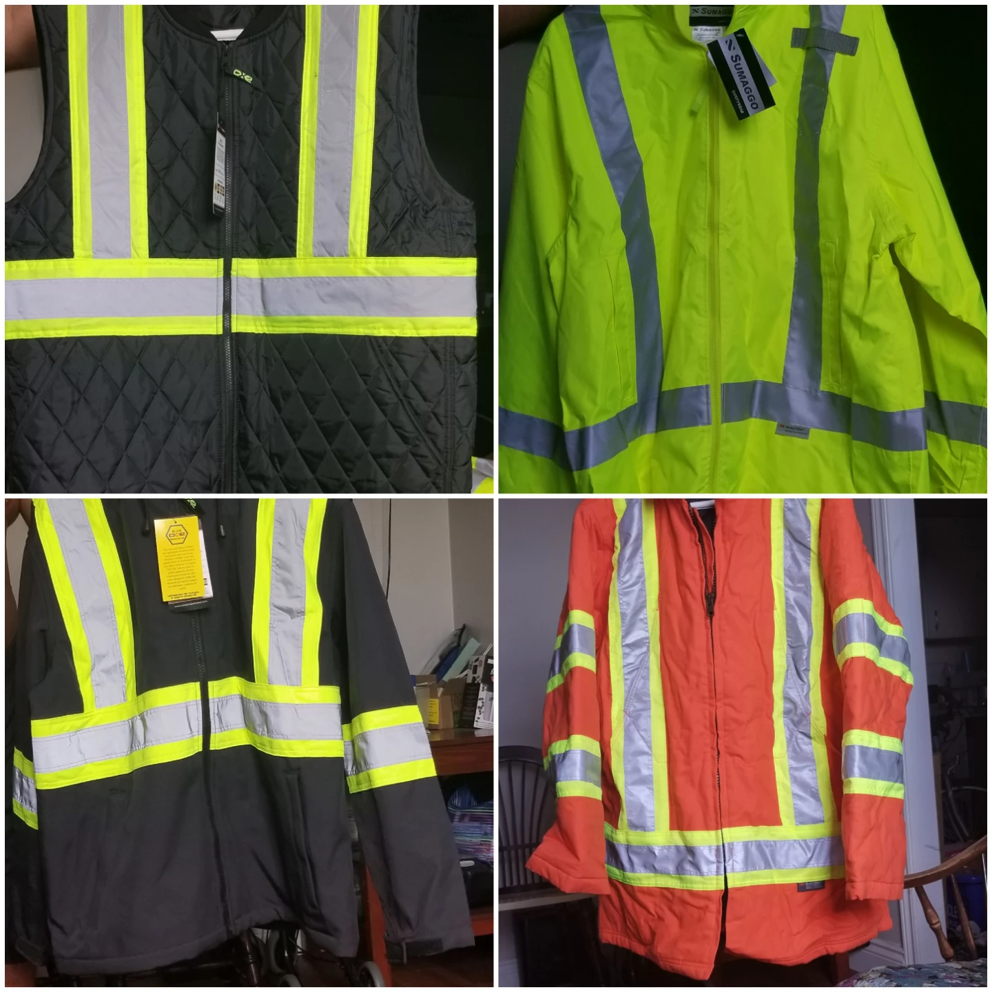 Brand new industrial quality 3 jackets & 1 vest in XL