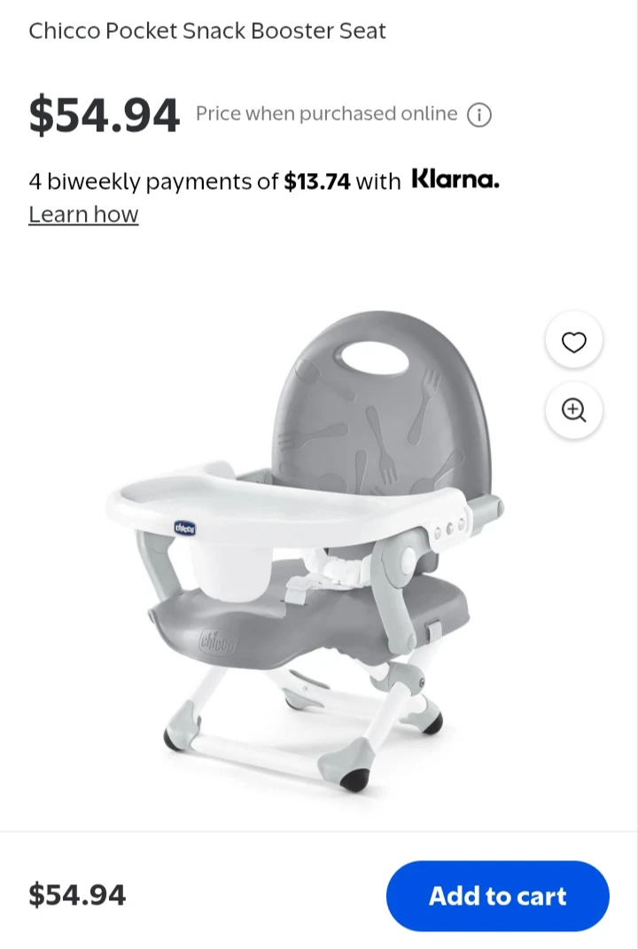 Chicco pocket snack Booster Seat dinning chair baby - photo 4