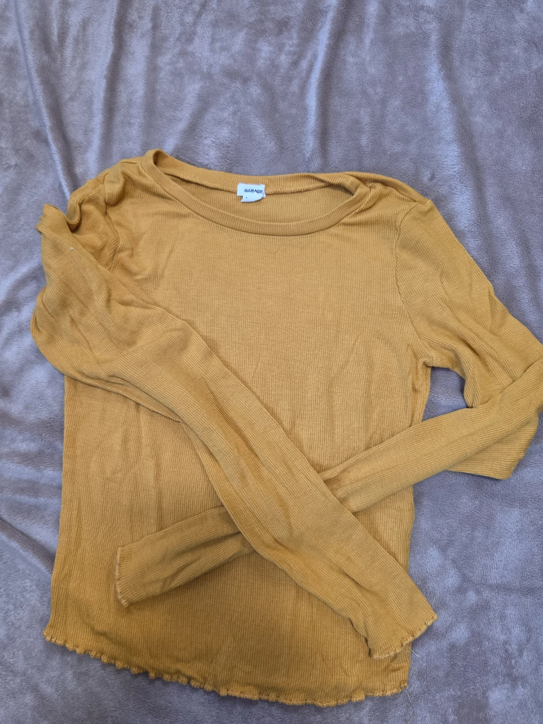 Garage Ribbed Long Sleeve Top - Mustard - photo 4
