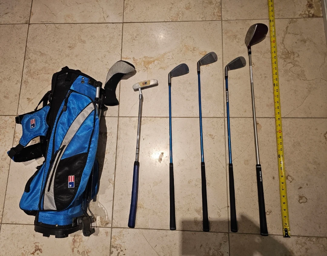 Children Blue Golf Bag with 5 Clubs - photo 2