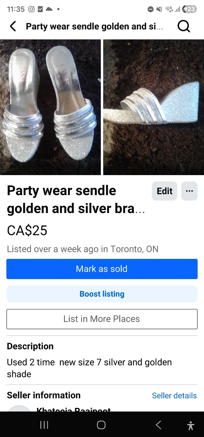 Party Wear Wedge Sandals - Size 7