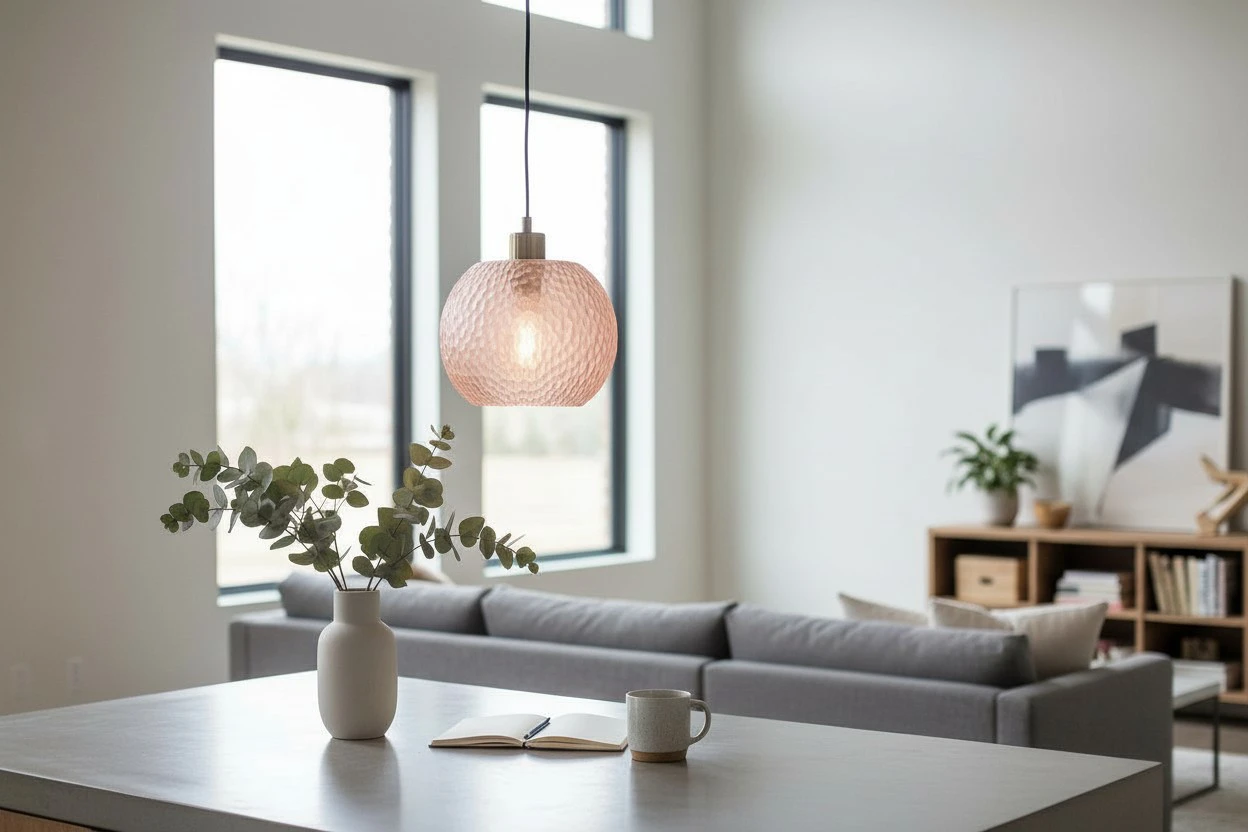 BNIB Hammered Design Lamp Shade 6.0 Pendant Light - Pink