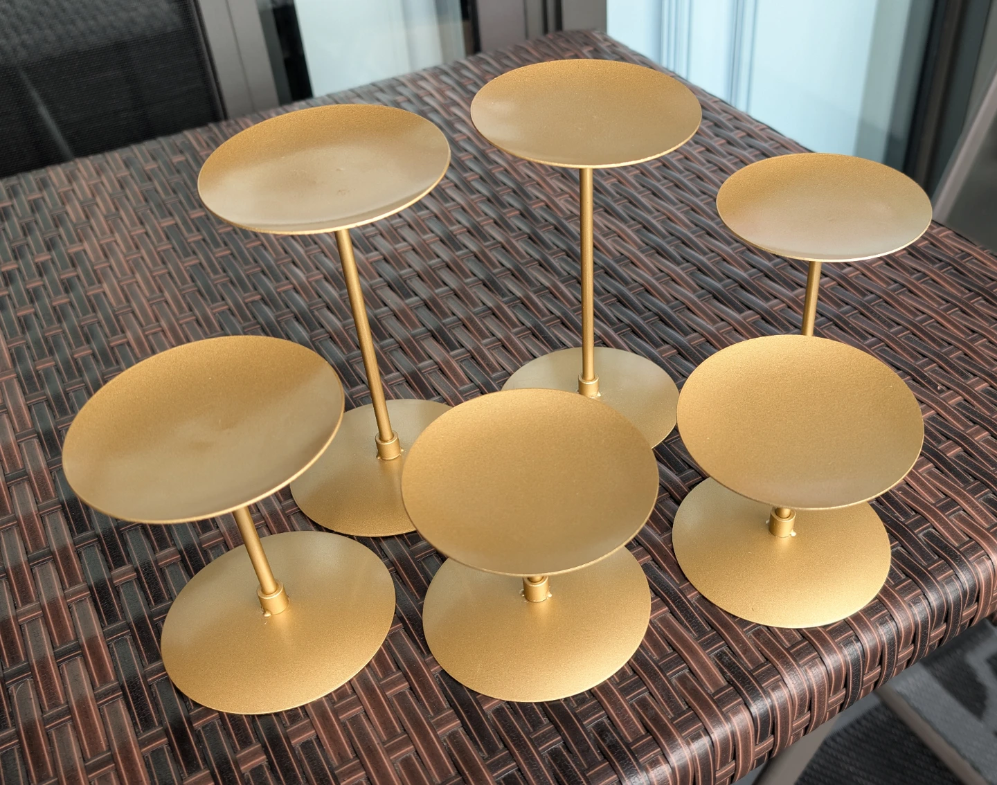 Pillar Candle Holders - Set of 6 Gold