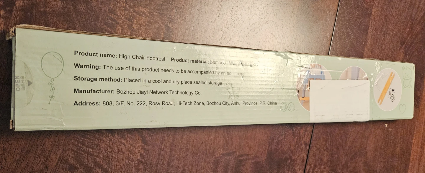 Brand New Bamboo High Chair Footrest – Factory Sealed
