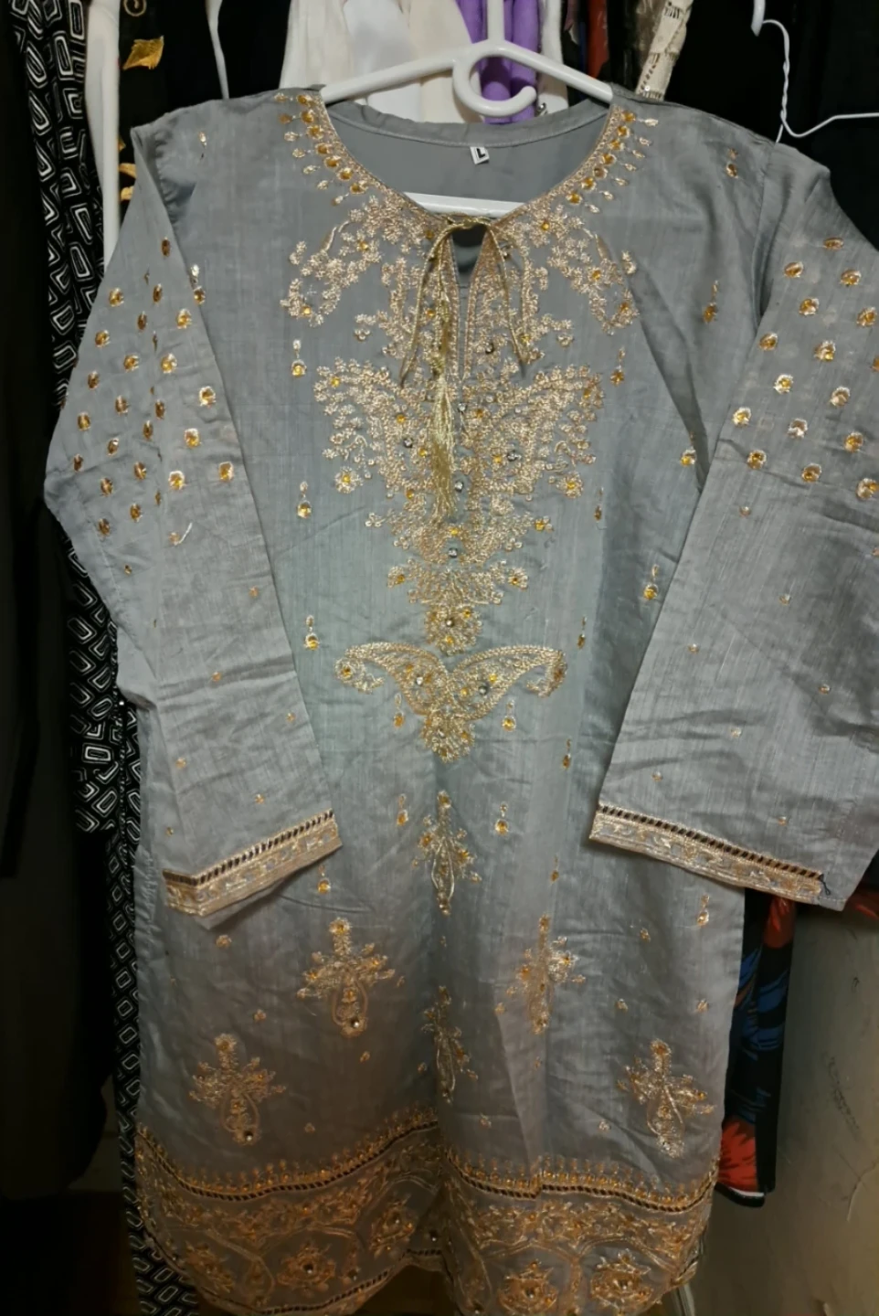 Grey Embellished Kurti