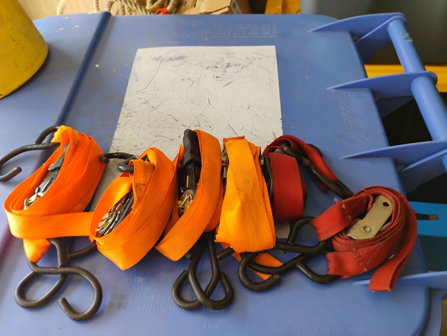 Ratchet Straps with Hooks (Orange & Red)