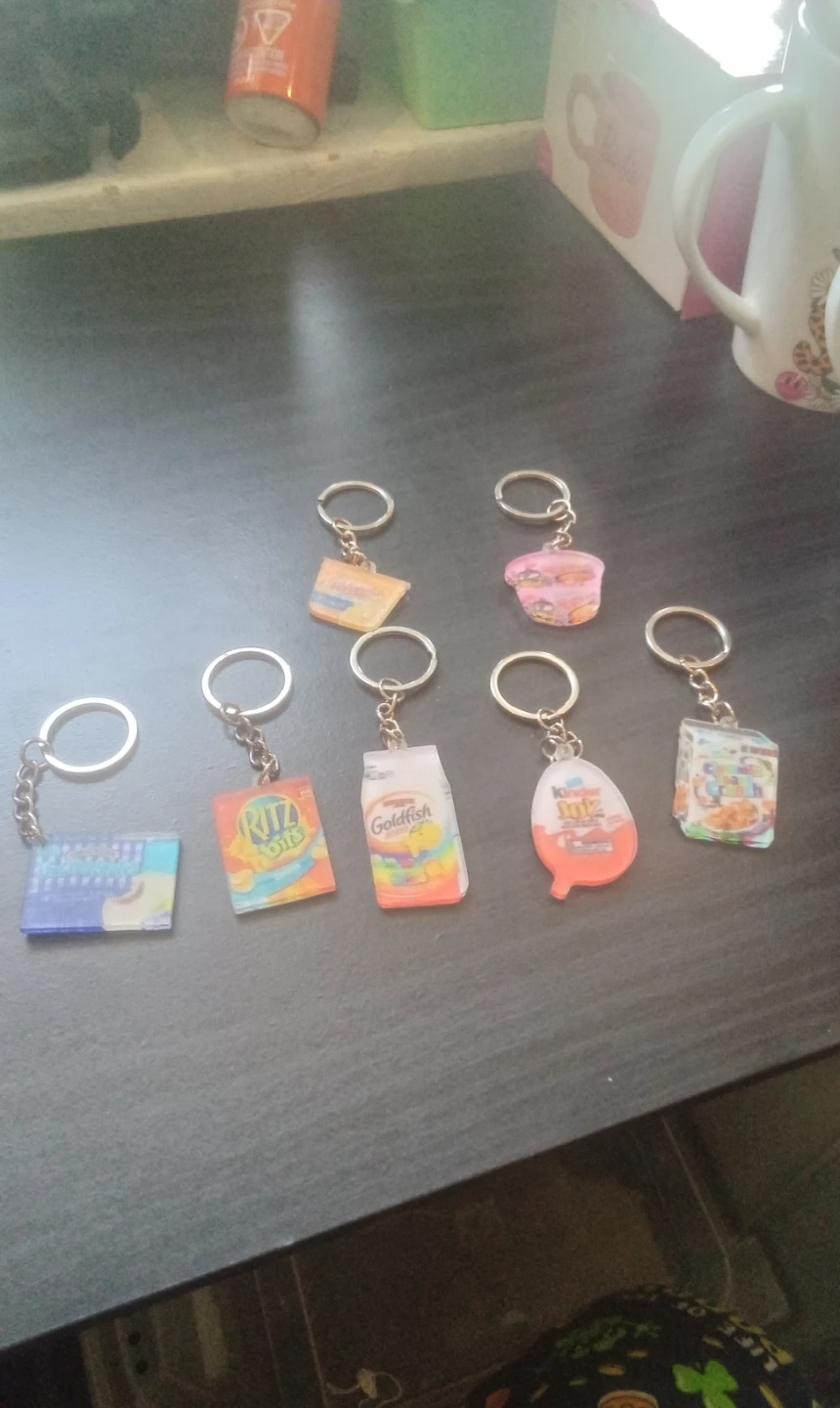 Set of 6 Food-Themed Keychains