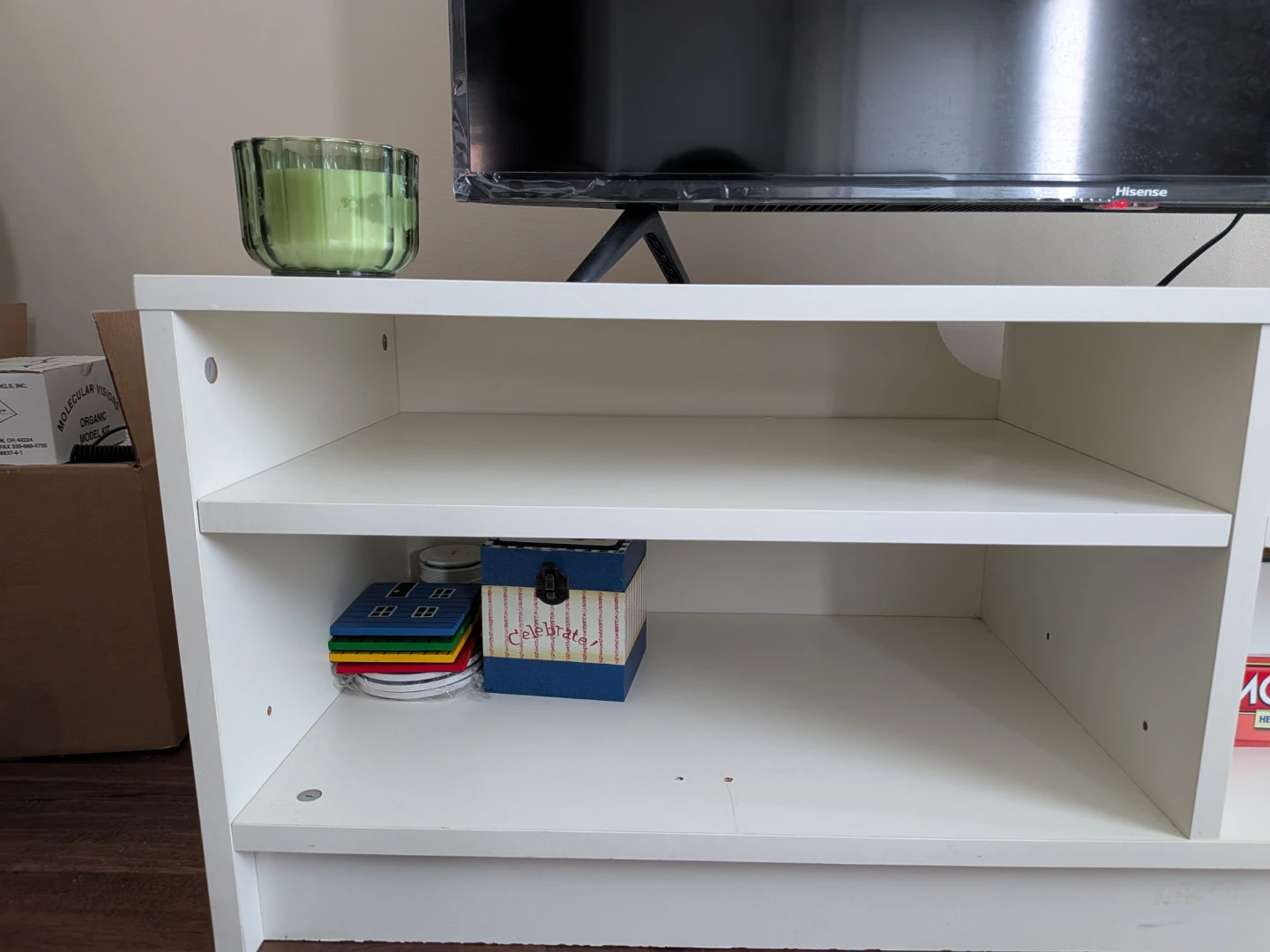 White TV Stand with Storage - photo 3