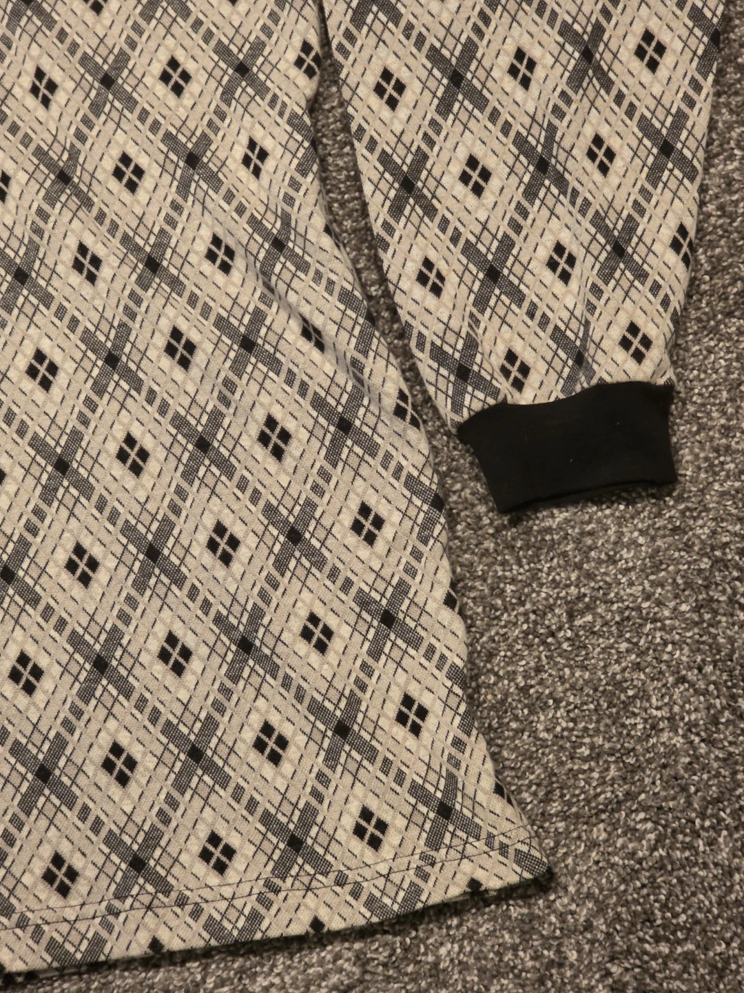 Natural Issue Long Sleeve Polo Shirt - Diamond Pattern - photo 3