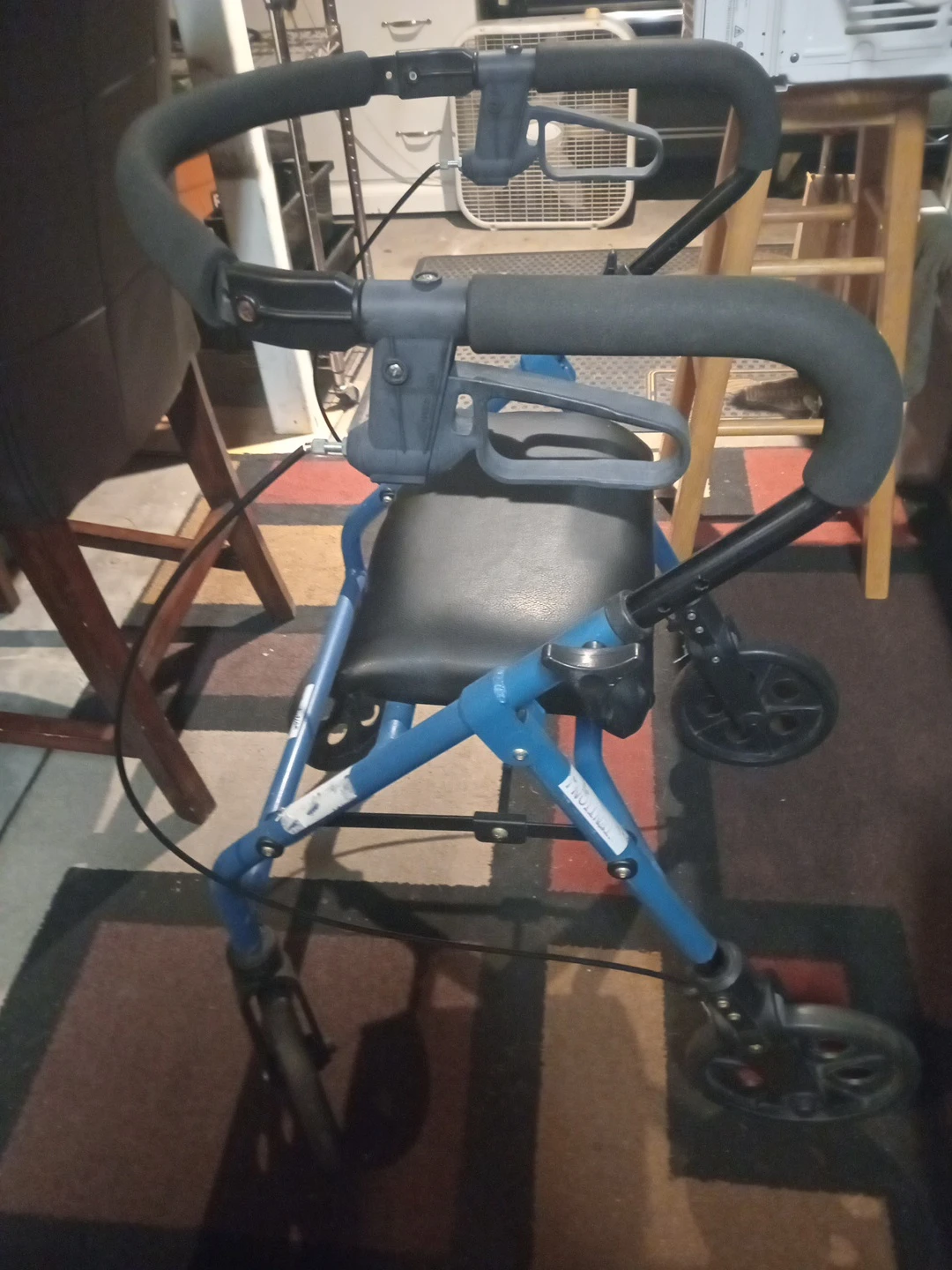 Blue Rolling Walker with Seat