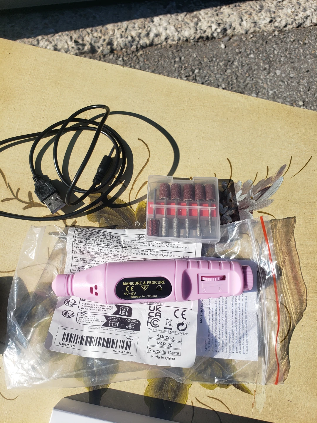 Pink Electric Nail Drill Set