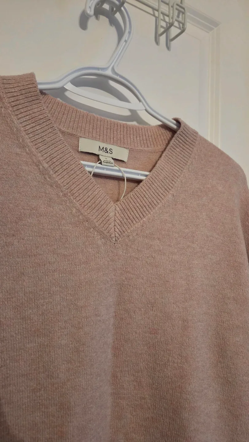M&S V-Neck Sweater - Pink - photo 2