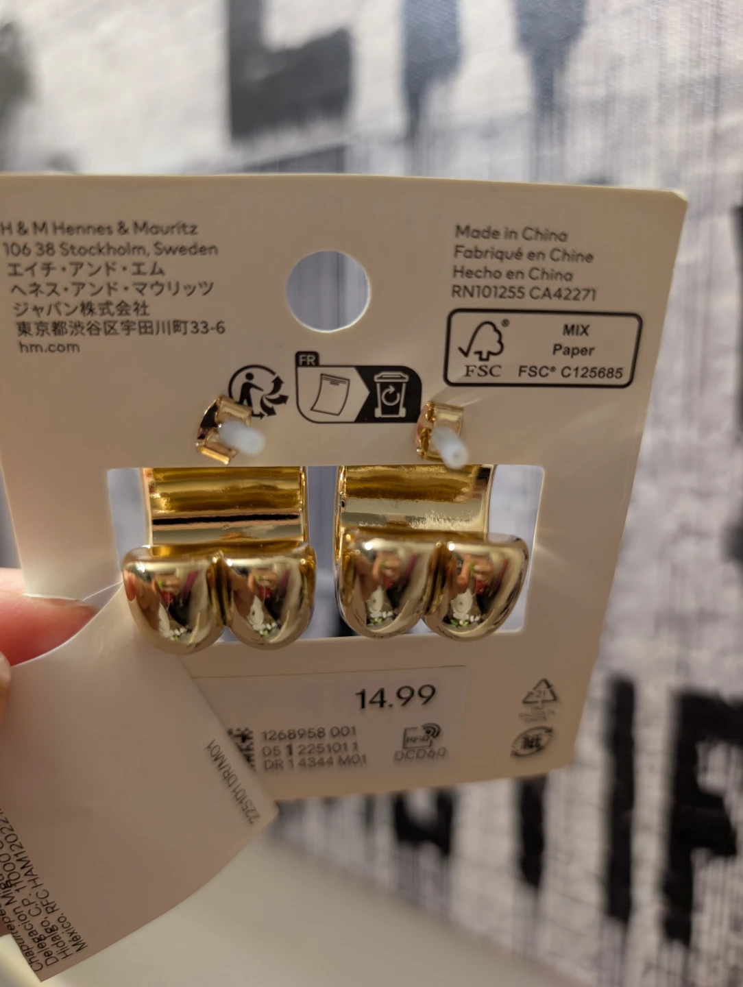H&M Gold Tone Chunky Hoop Earrings - photo 2