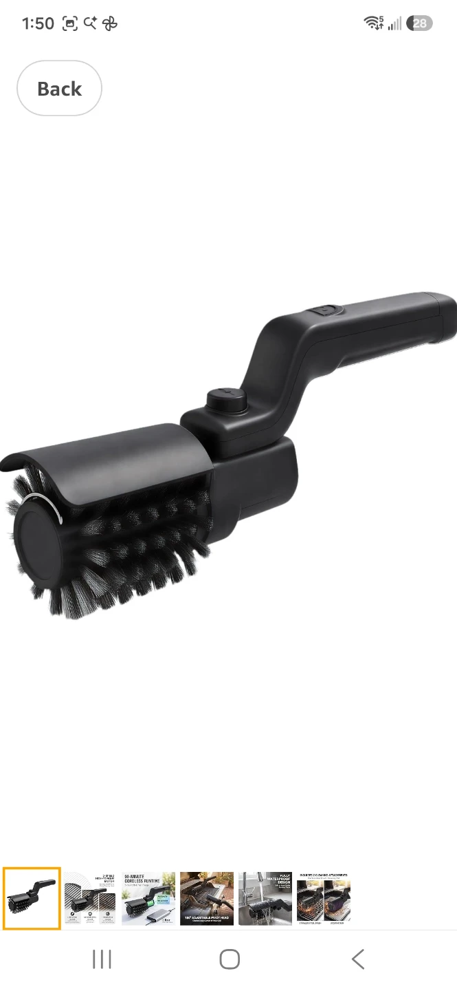 Upgrade 180° Adjustable Pivot Head Grill Brush with Scouring Pad - photo 3