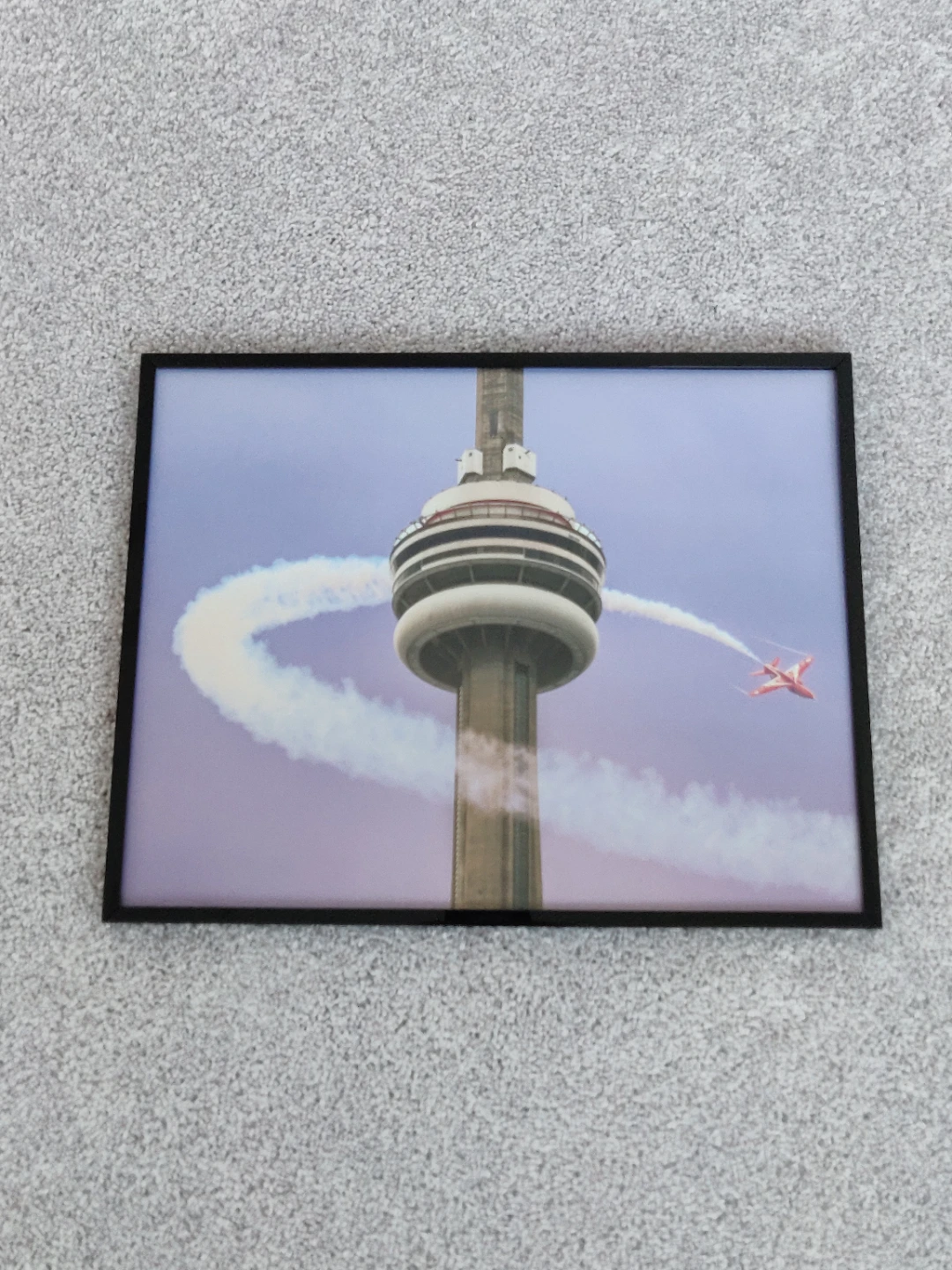 Framed CN Tower Print with Aerobatic Plane at CNE