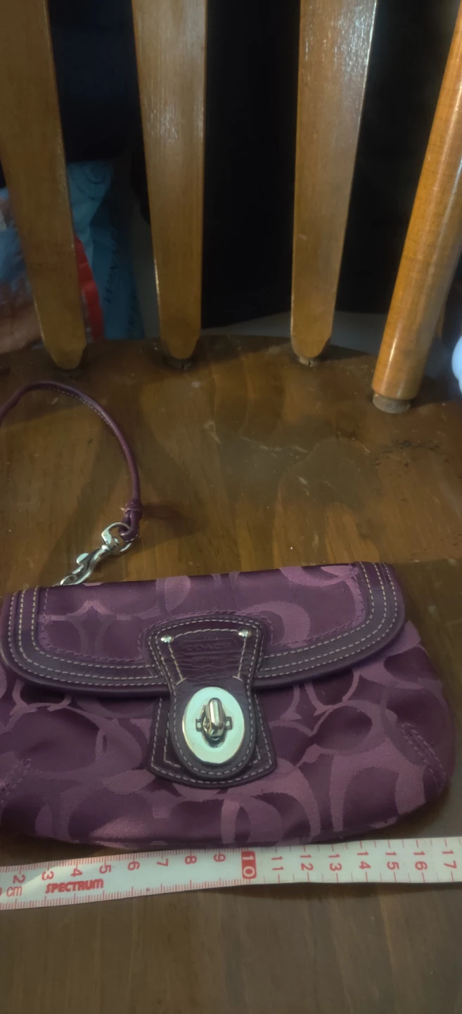 Coach Purple Signature C Clutch Wristlet