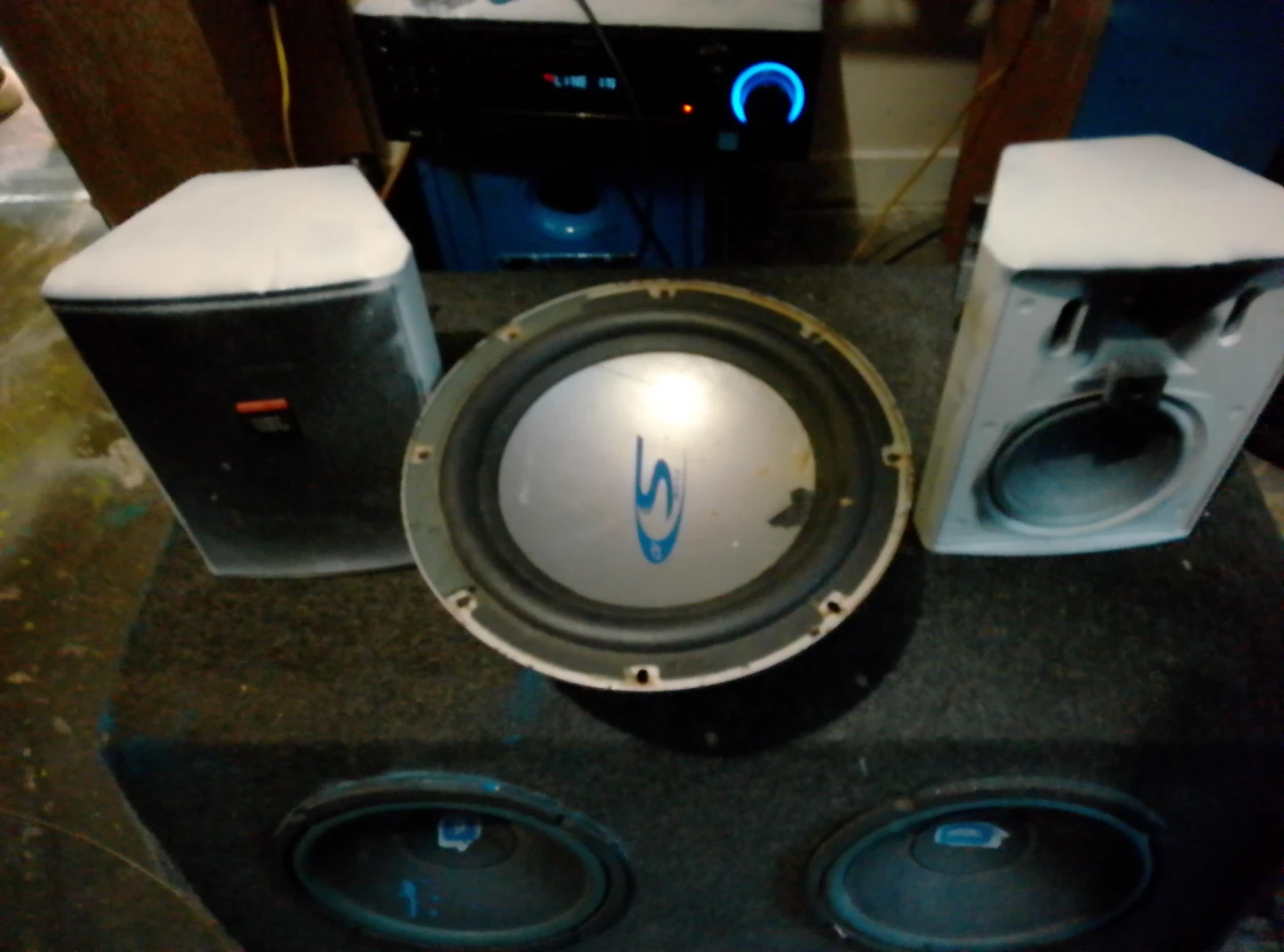 Alpine Car Subwoofer and JBL Speakers