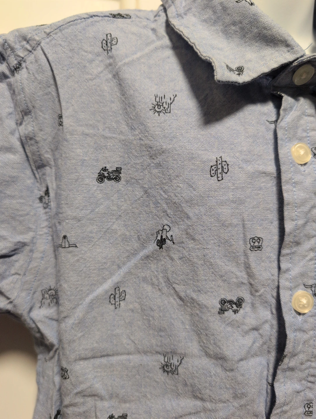 Tag blue cactus print short sleeve shirt size 12 - photo 2