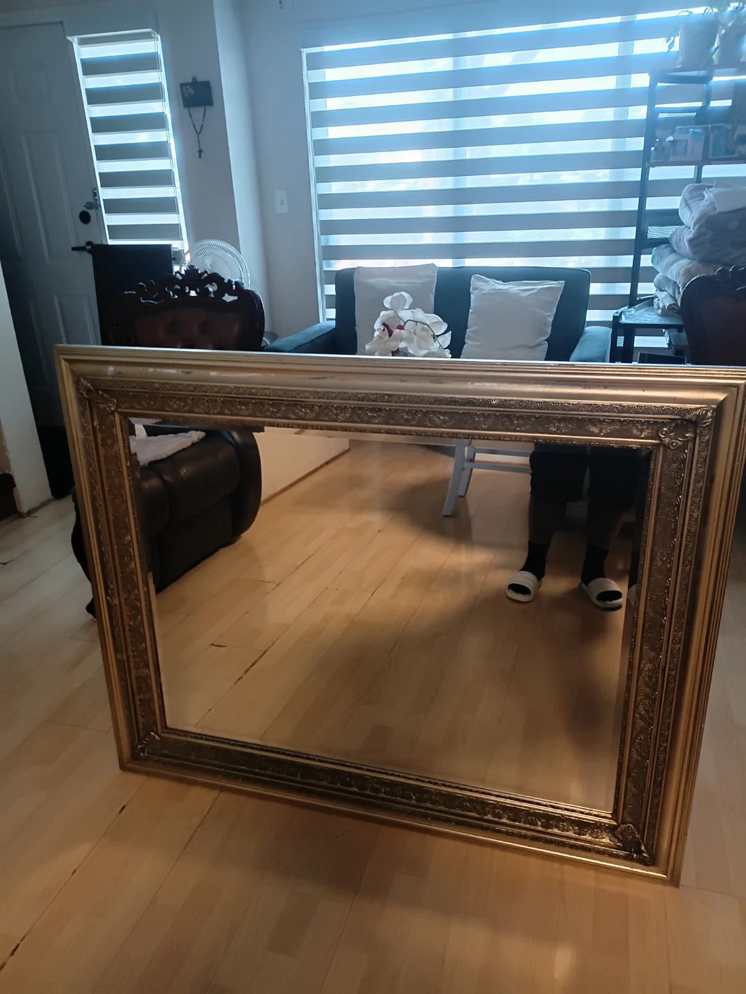 Large Ornate Gold Framed Mirror - photo 3