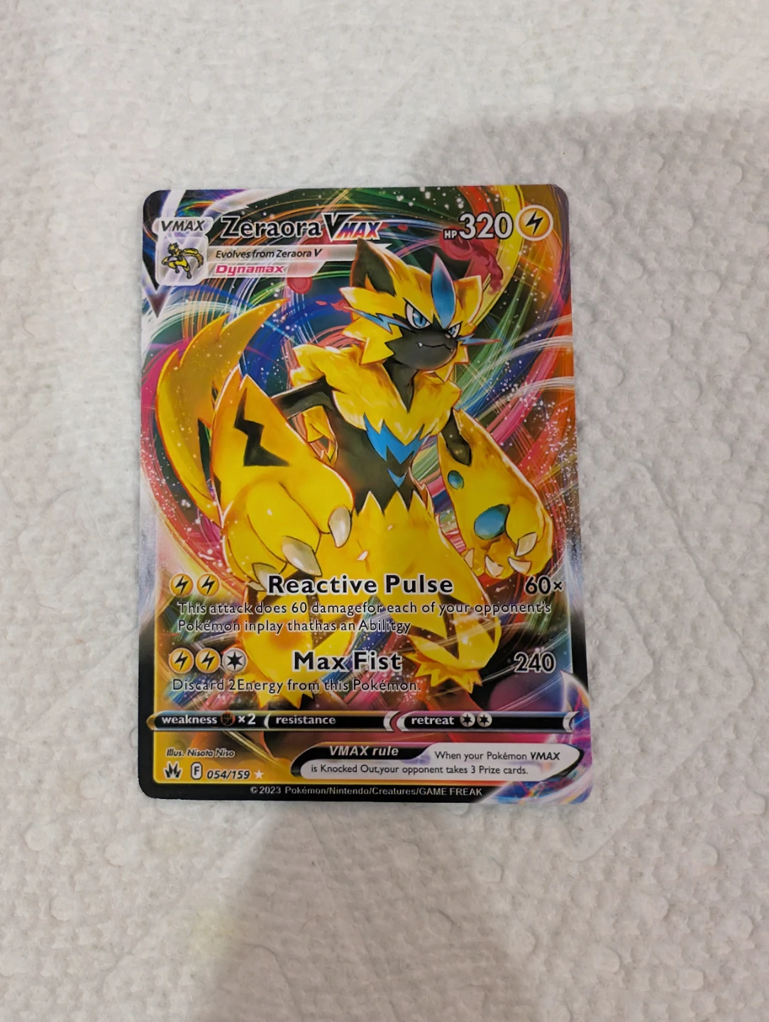 Pokemon Zeraora VMAX - SWSH : Crown Zenith Trading Card - photo 3
