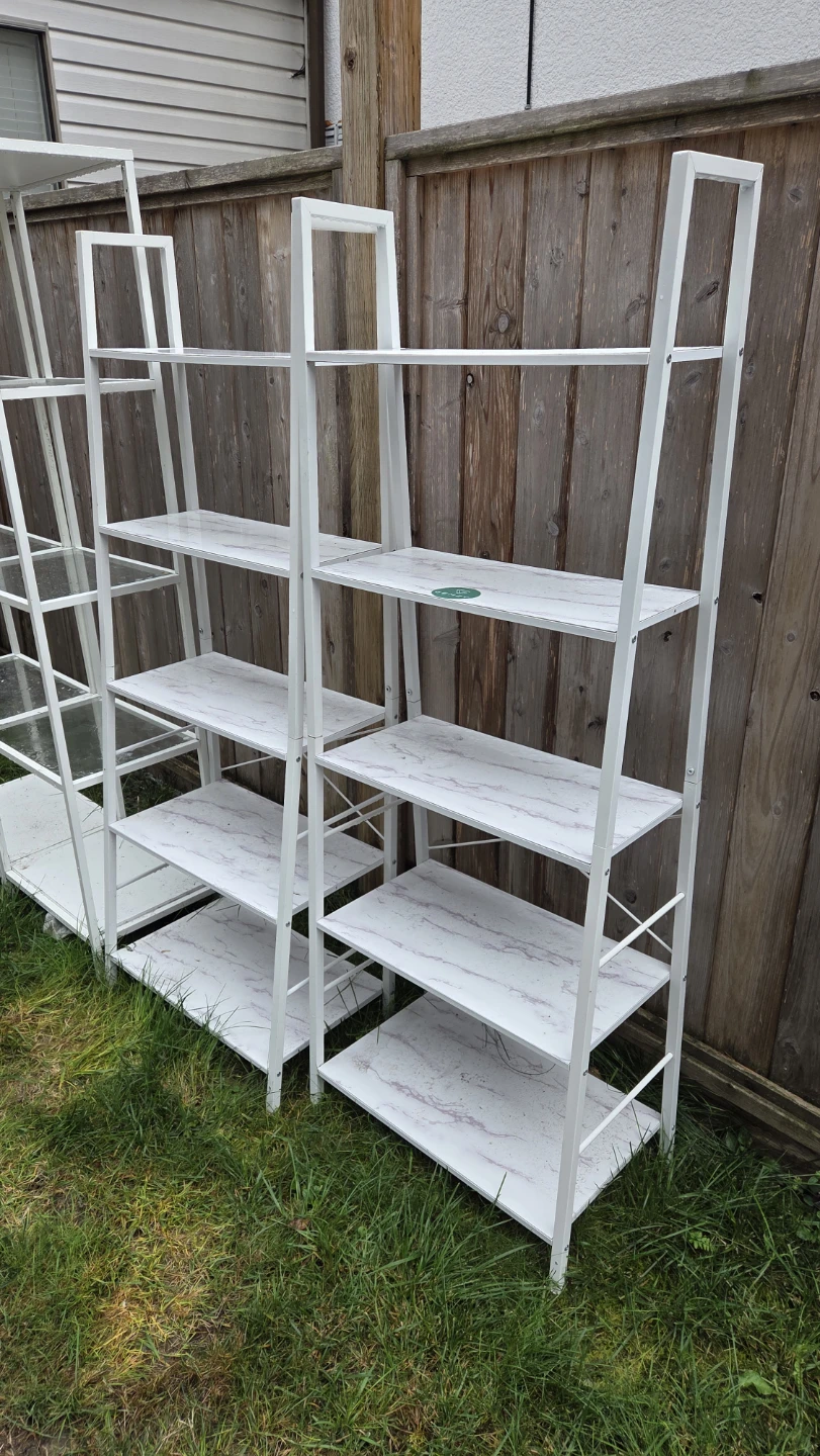 Gemzy Faux Marble Ladder Shelf x 2