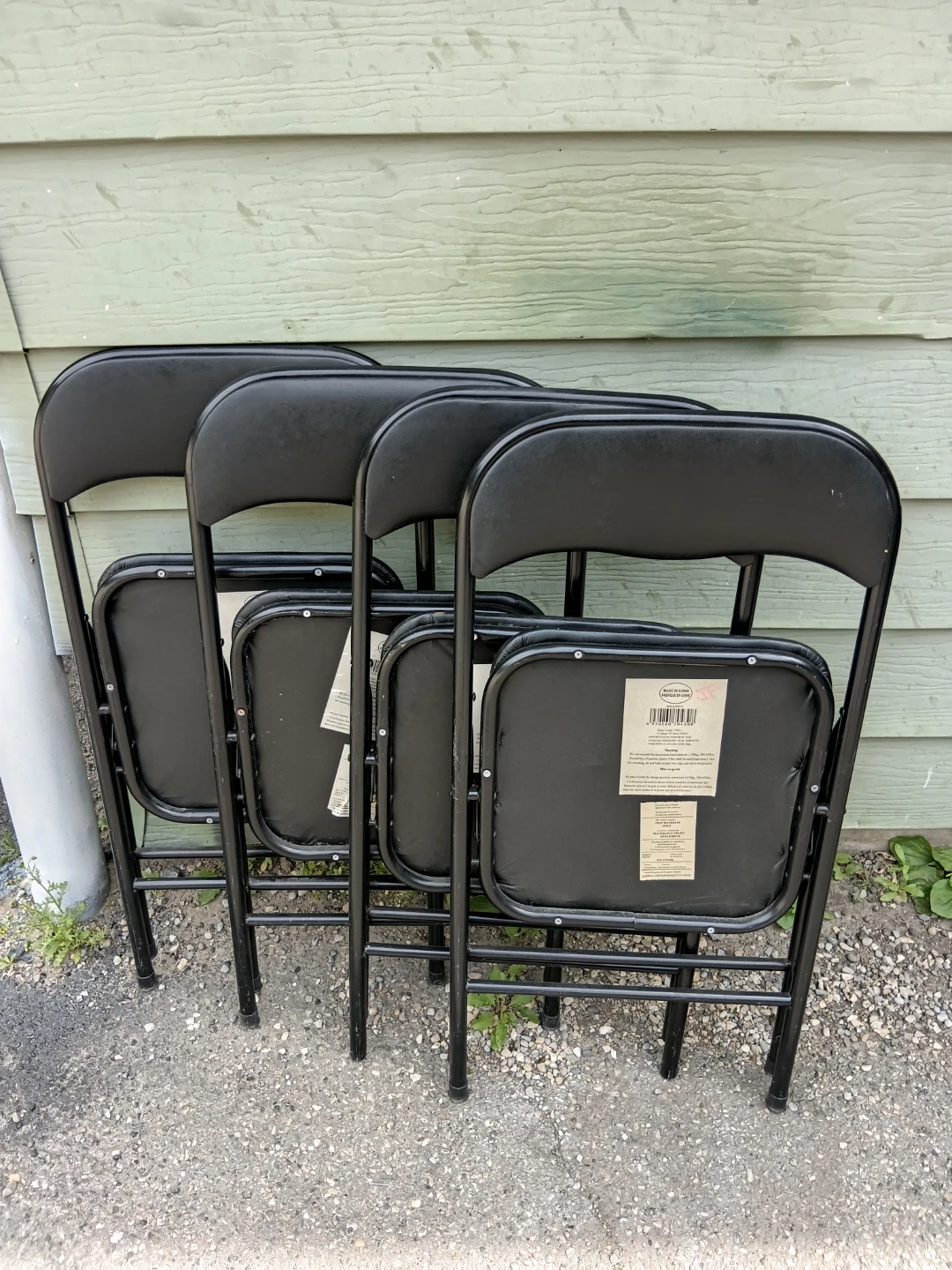 Set of 4 Black Folding Chairs - photo 2