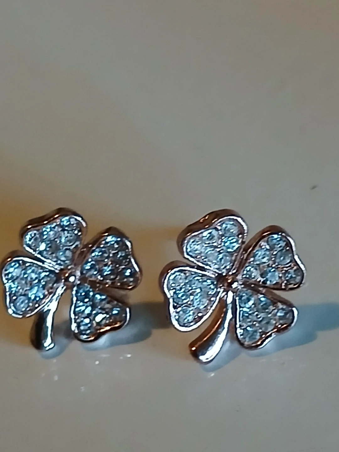 Rose Glod Plated Clover Stud Earrings - photo 3