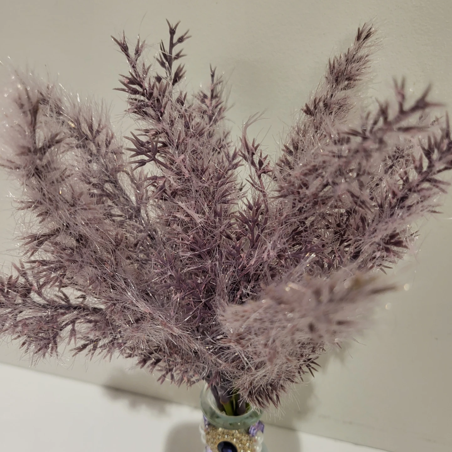 Decorative Glass Vase with Faux Flowers - photo 3