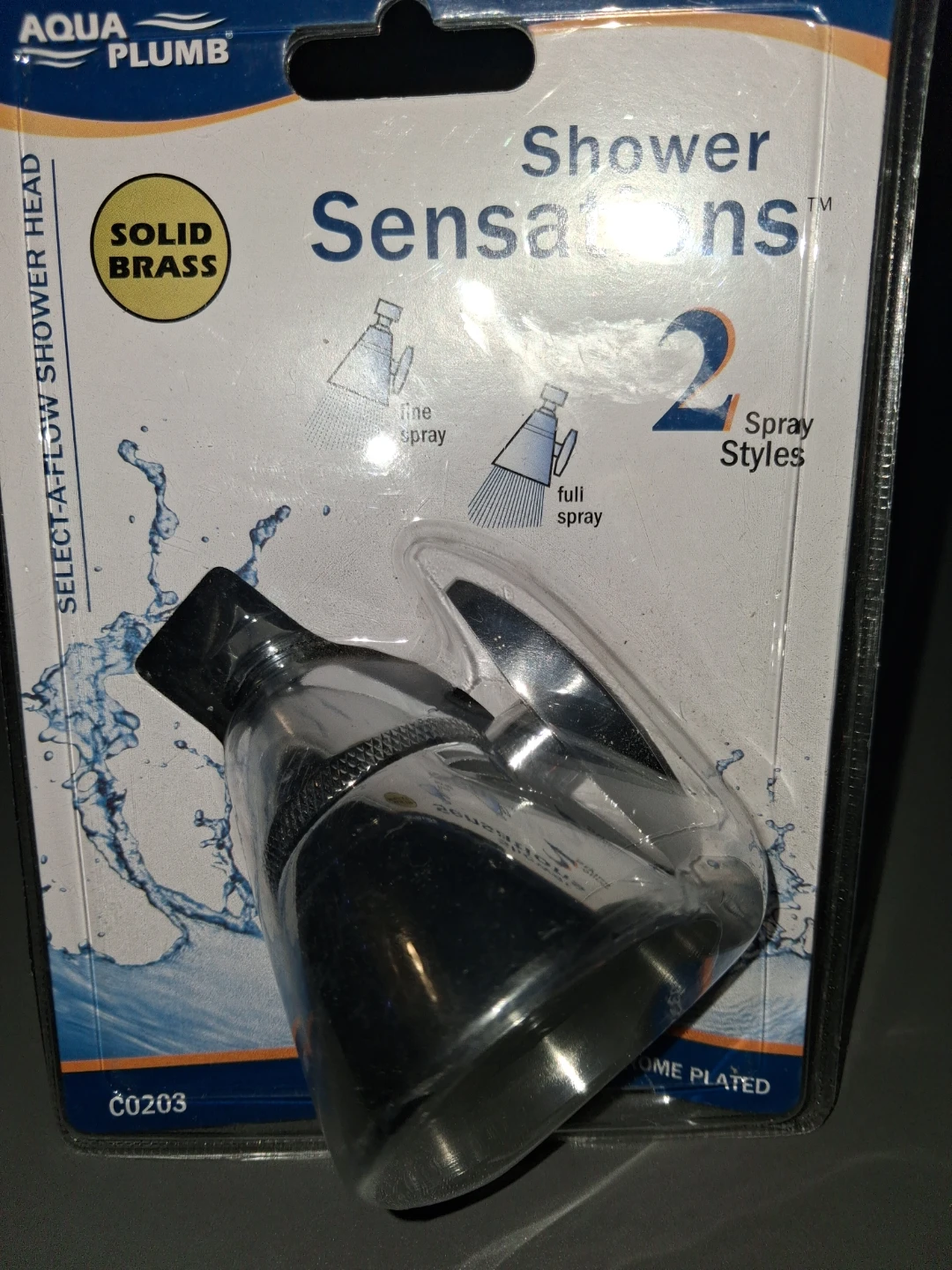 Aqua Plumb Shower Sensations Solid Brass Shower Head