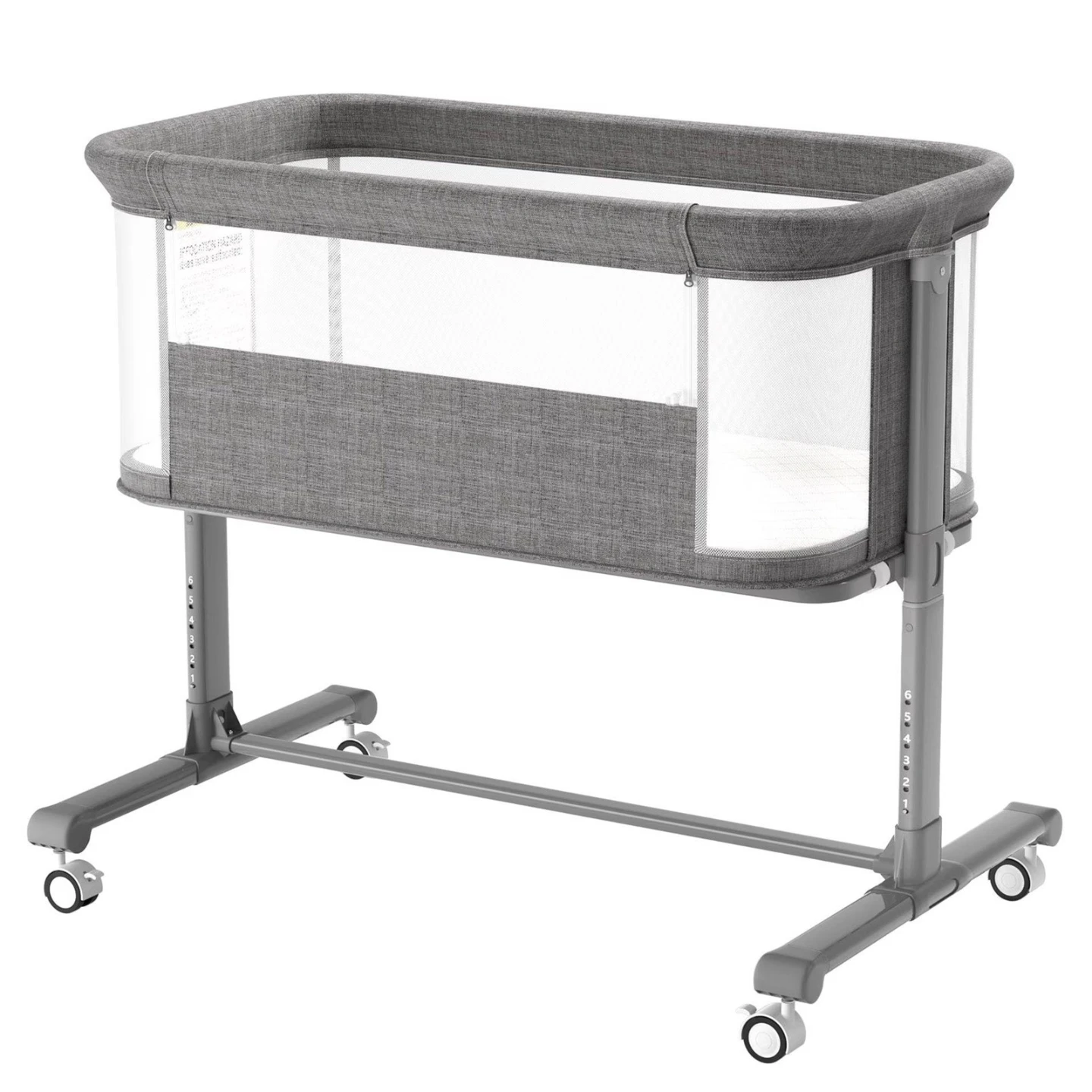 Grey Bassinet with Swivel Wheels and Brake - photo 4