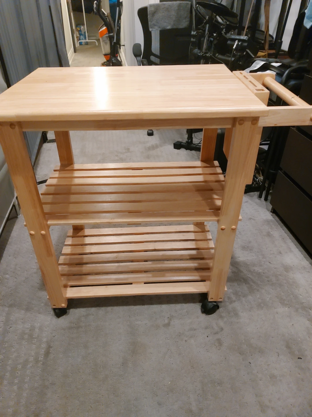 Wooden Kitchen Cart with Wheels