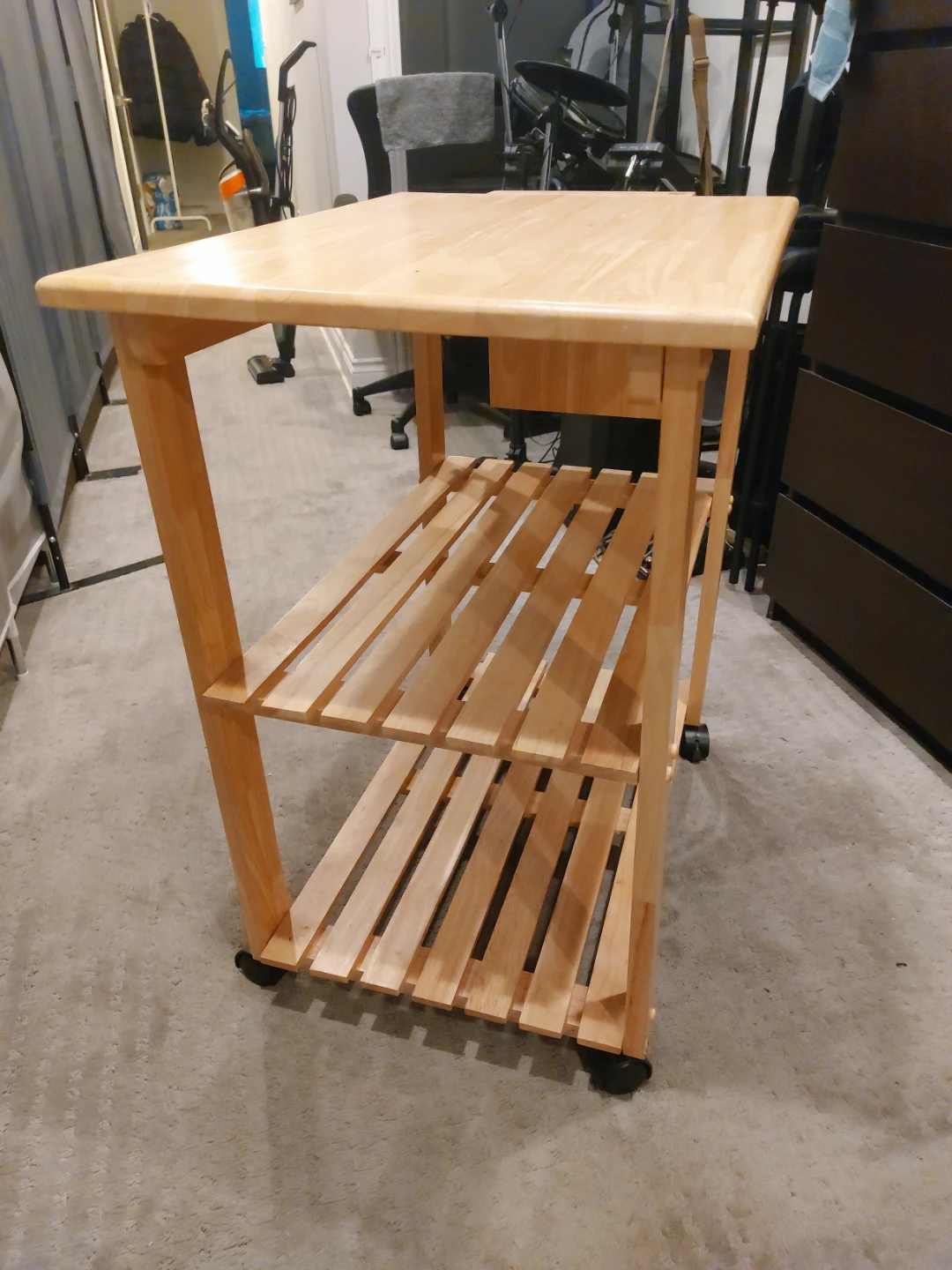 Wooden Kitchen Cart with Wheels - photo 3