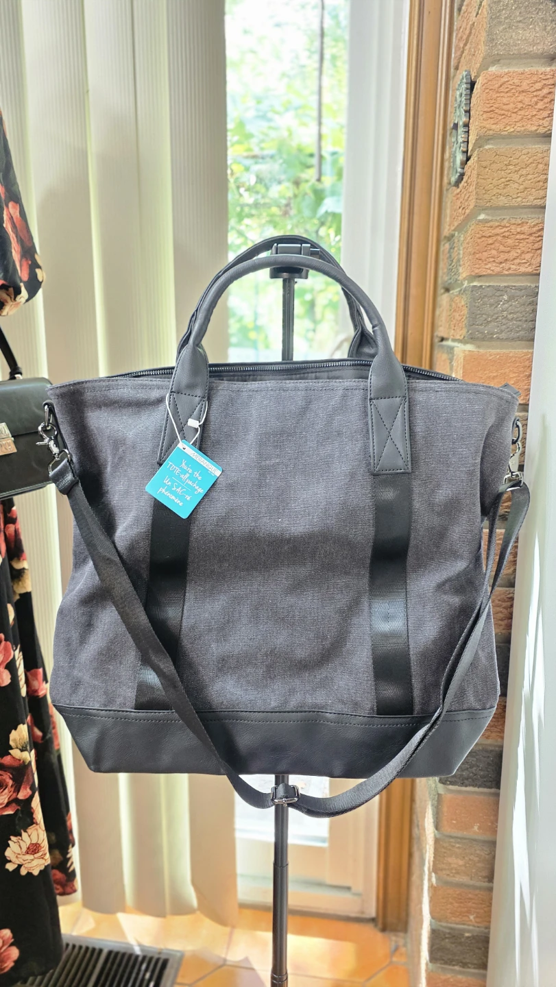 Brandless Grey Duffle Bag with Strap