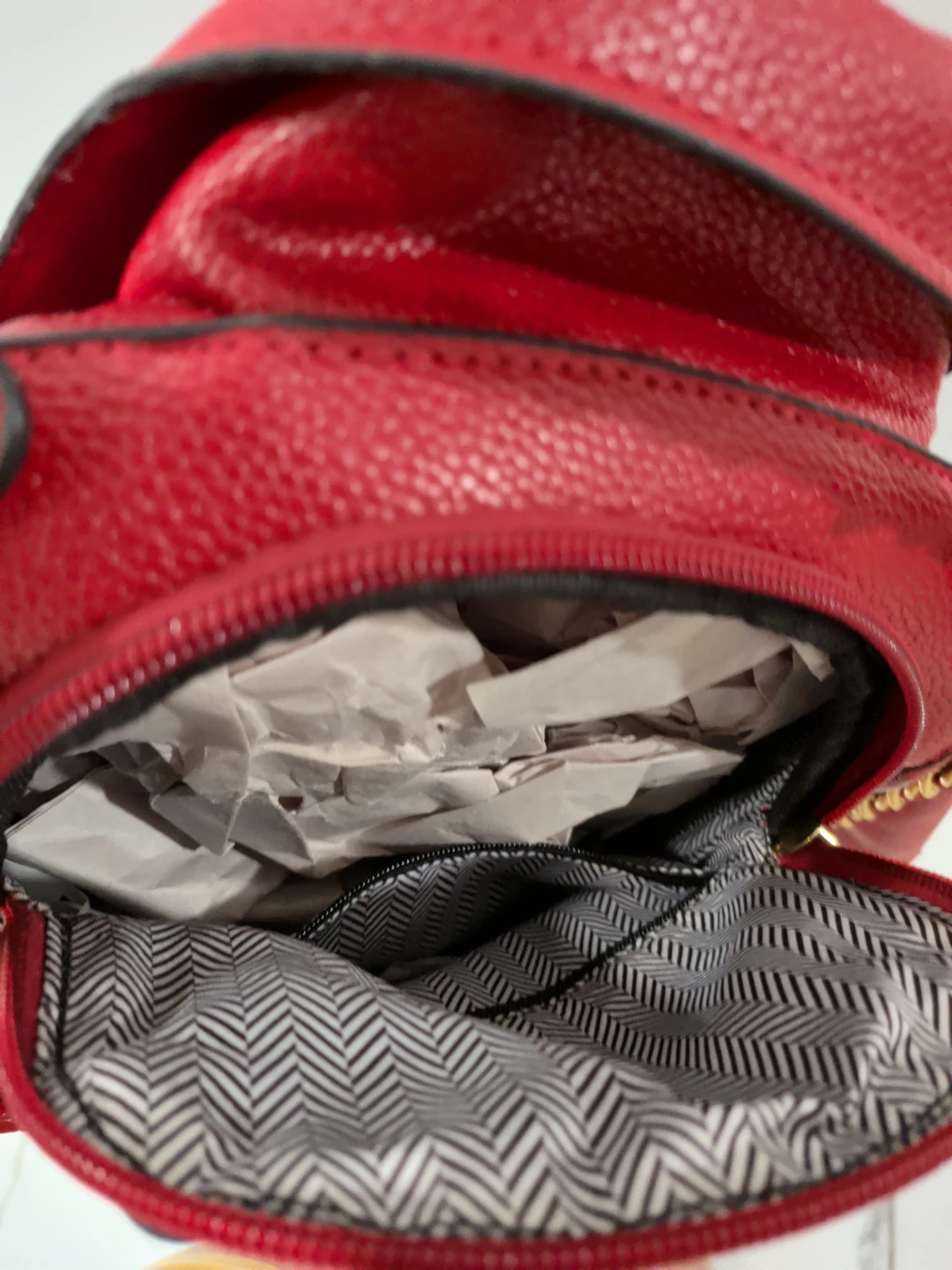 Red Faux Leather Jacket Crossbody Bag - photo 3