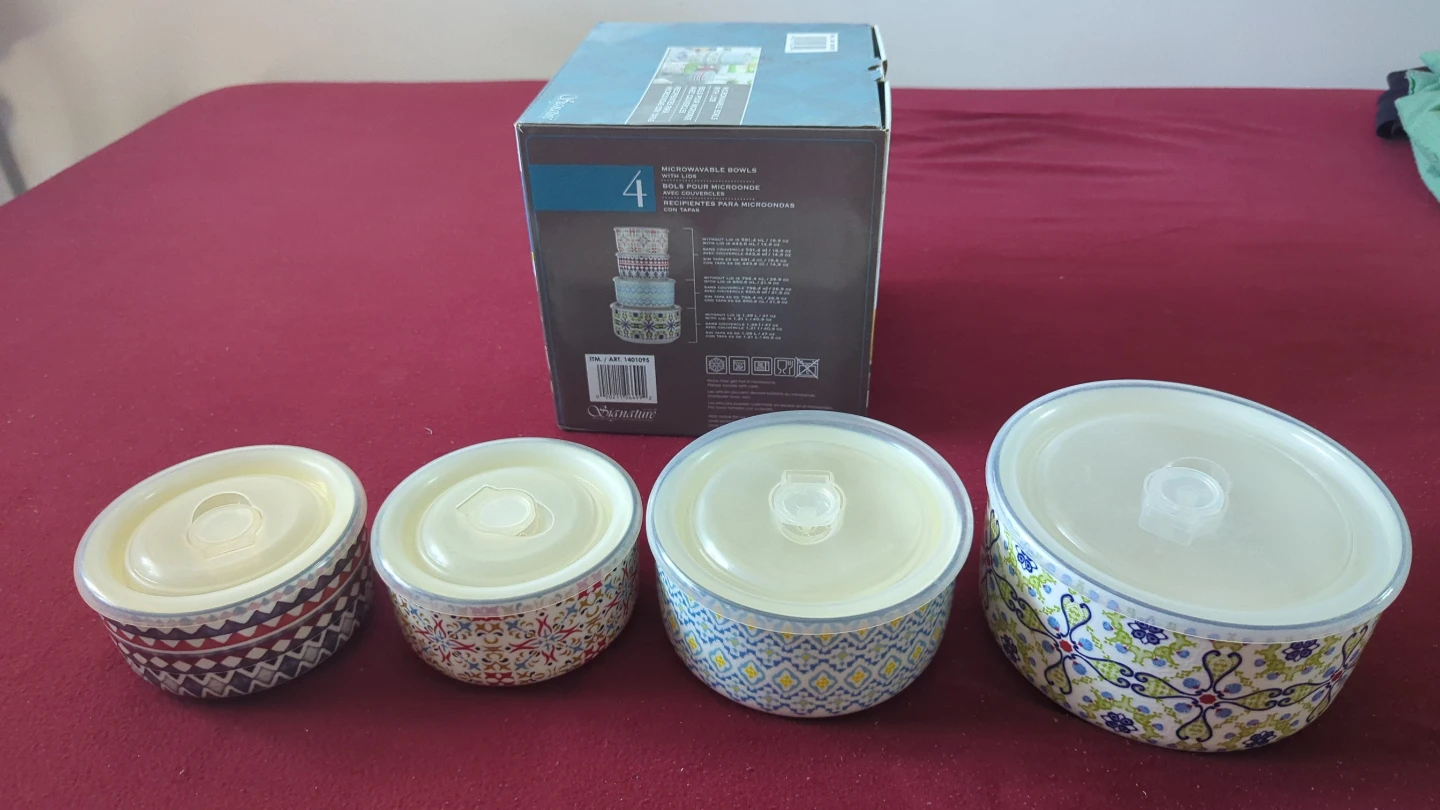 Signature 4 Microwavable Bowls with Lids - photo 3