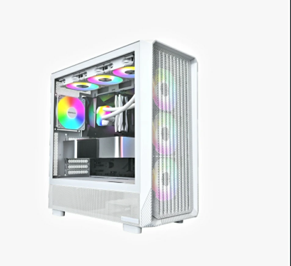 White PC Case with ARGB Fans - photo 2