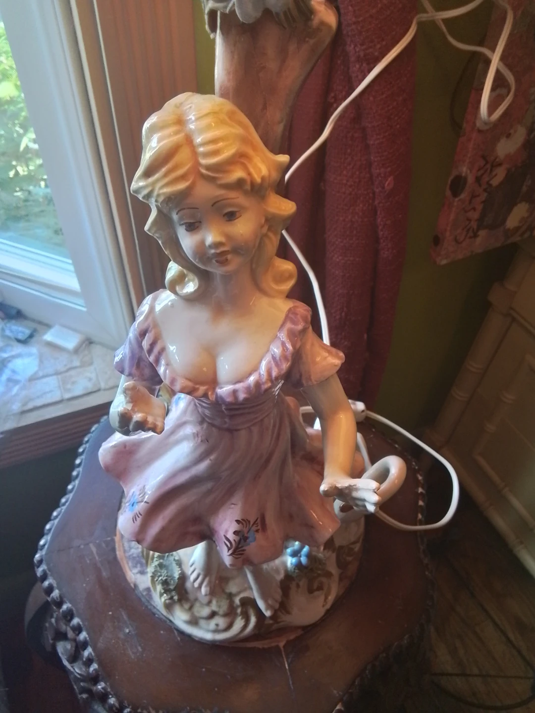 Vintage Bassano Italy Figural Porcelain Table Lamp COA - photo 3