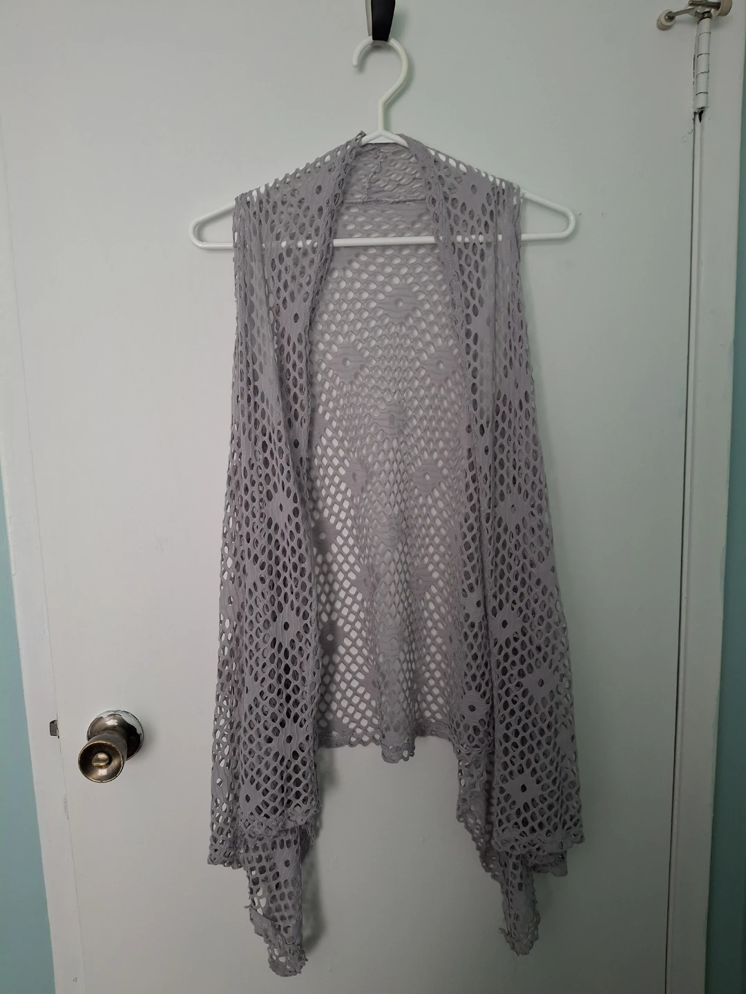 Grey Open Weave Vest