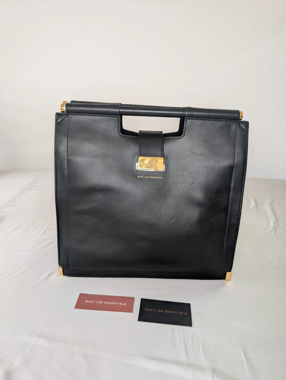 WANT LES ESSENTIELS Black Mina Top Handle Satchel