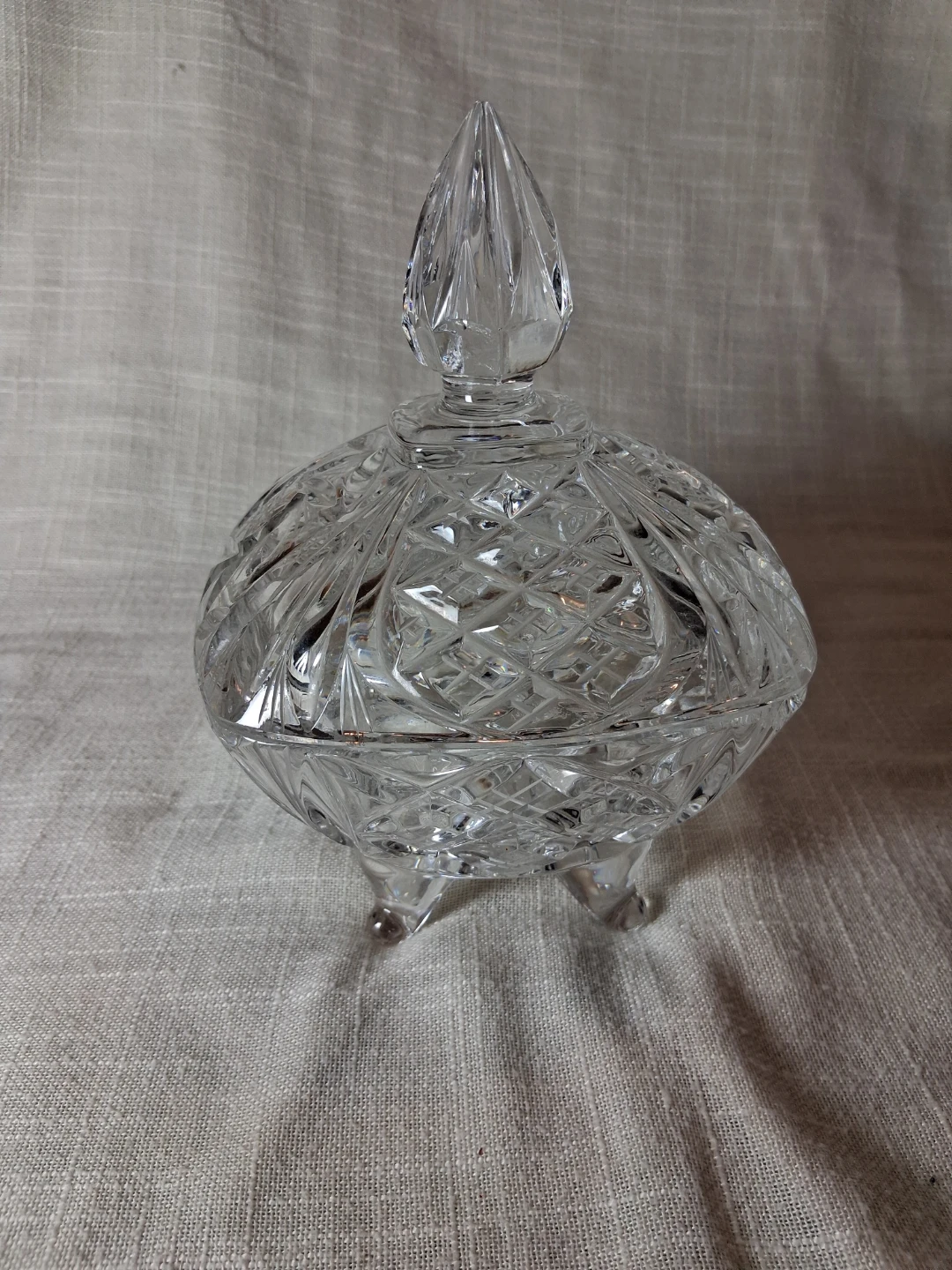 Bohemian Crystal Candy Dish with Lid