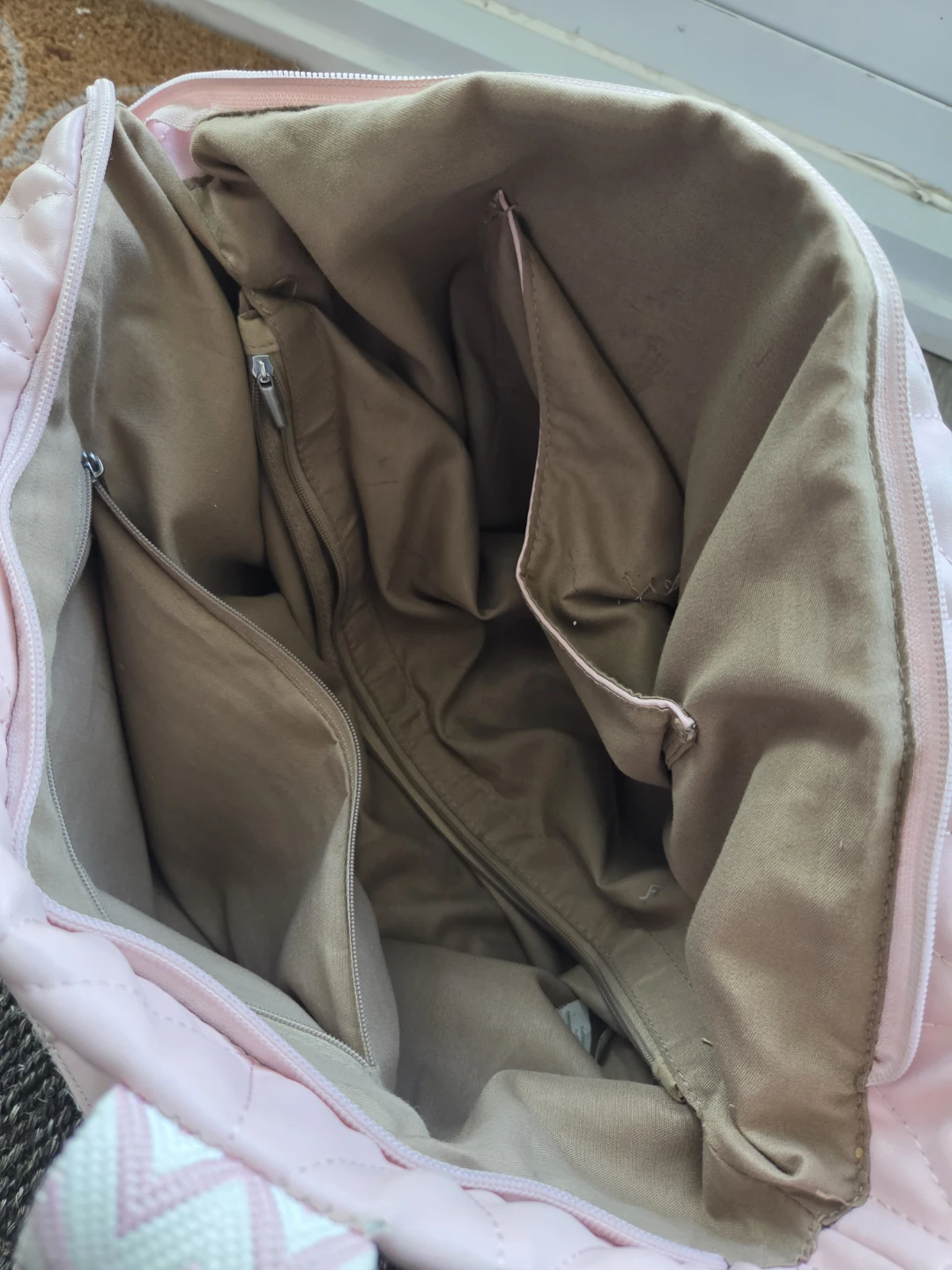 Pink Quilted Tote Bag with Patterned Straps - photo 4