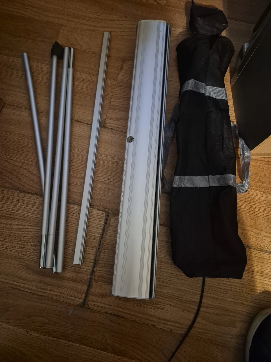 Silver Aluminum Banner Stand Frame with Carrying Bag - photo 3