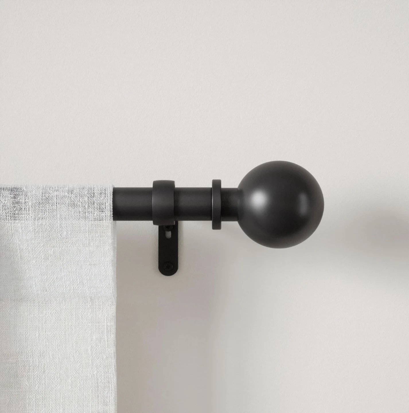 Black Curtain Rod Adjustable 41"-72", 1"Diameter