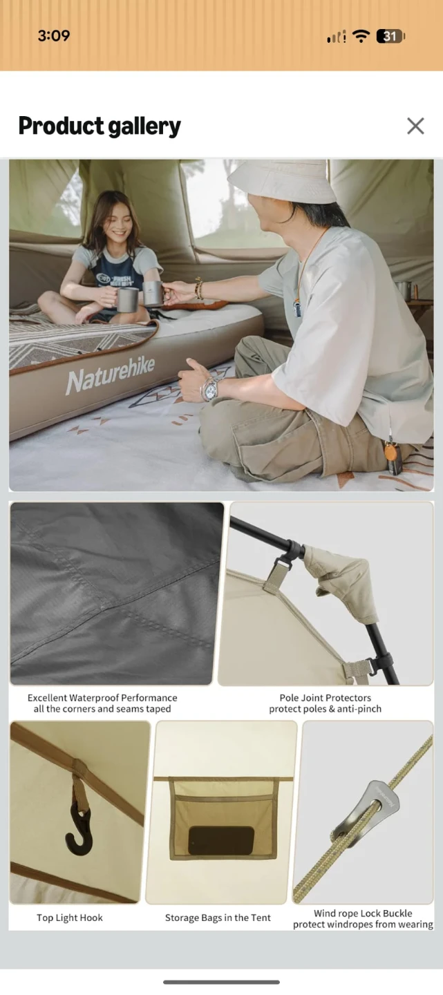 Naturehike 4 Person 4 Season Cabin Tent