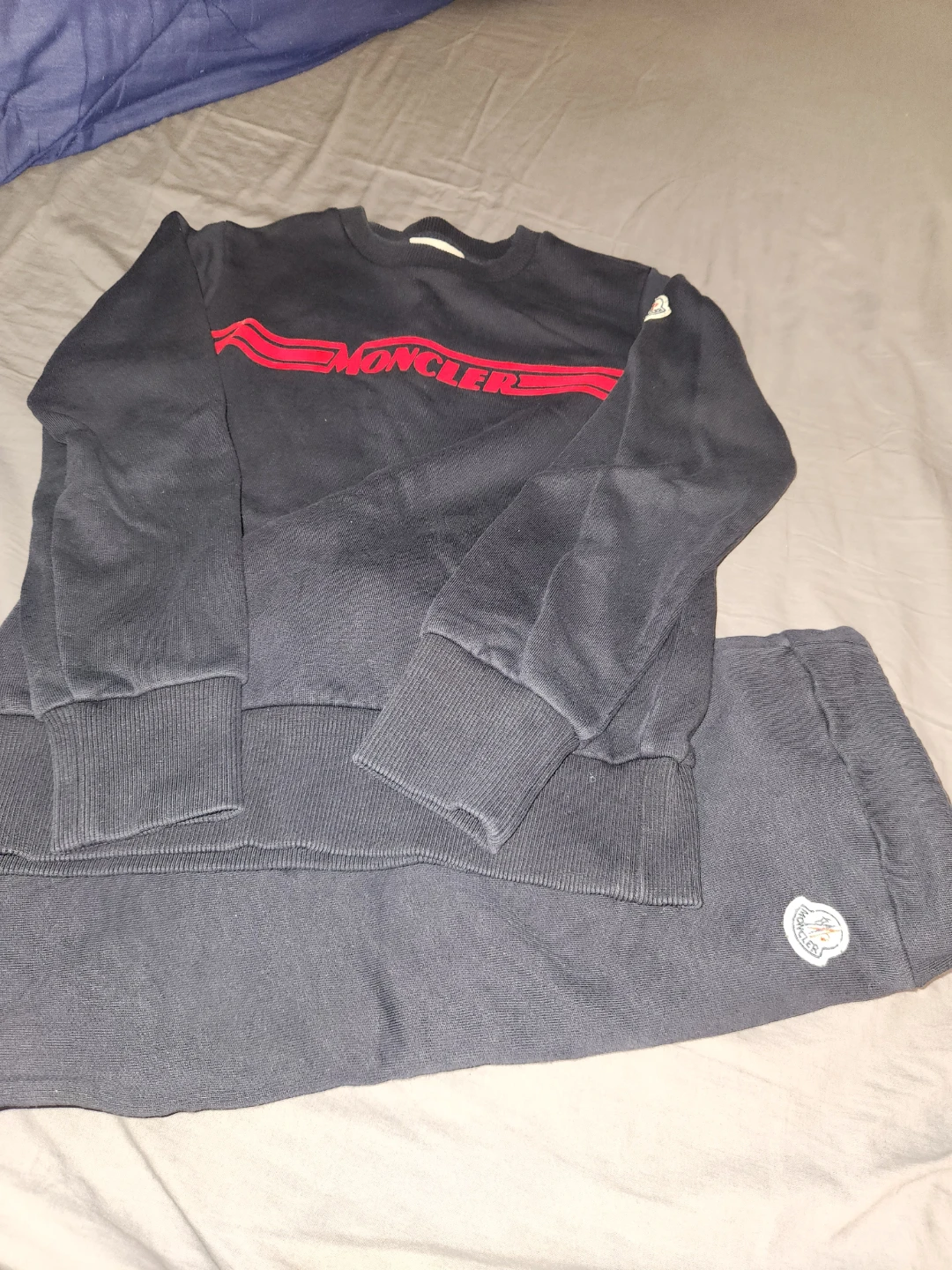 Moncler Black Sweatshirt and Sweatpants Set