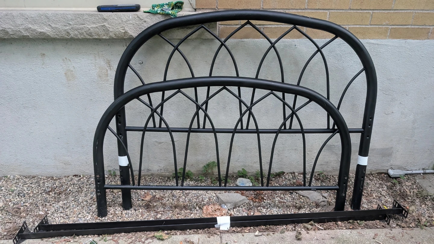 Black Metal Headboard and Footboard