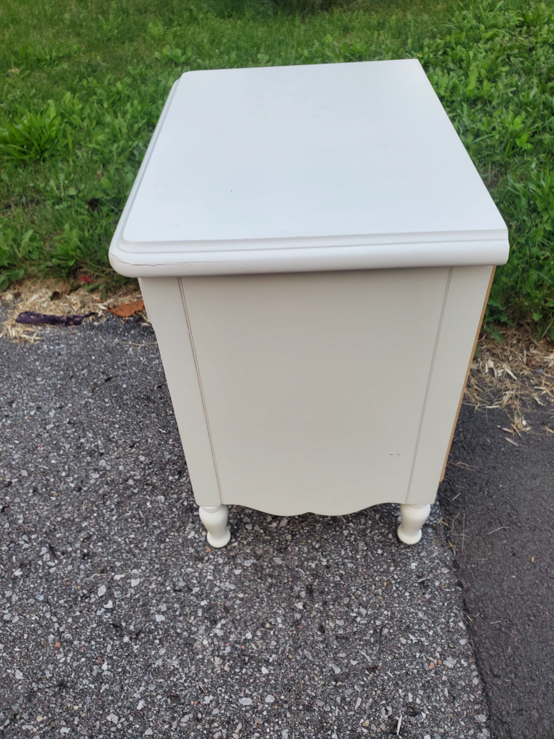 White Nightstand with Drawer and Shelf - photo 2