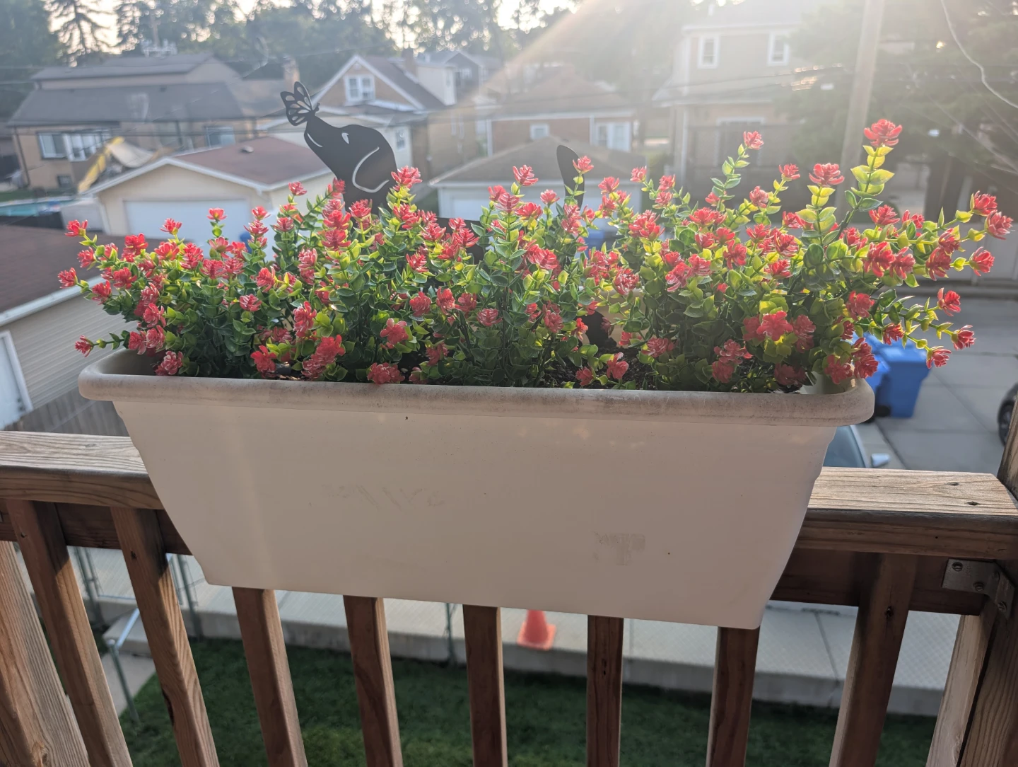 Railing flower planter